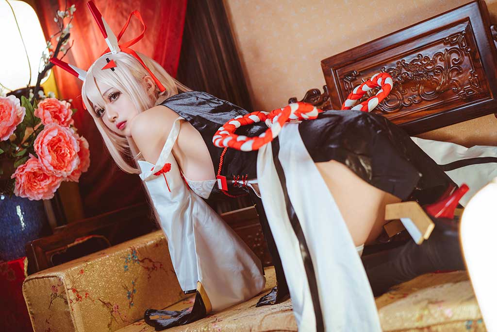 沖田凜花Rinka 碧蓝航线 绫波（Ayanami）cosplay银发旗袍缩略图2