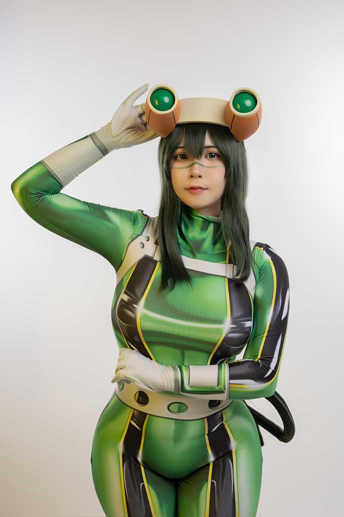 Uy Uy我的英雄学院Froppy（蛙吹梅雨）cosplay紧身青蛙服缩略图1