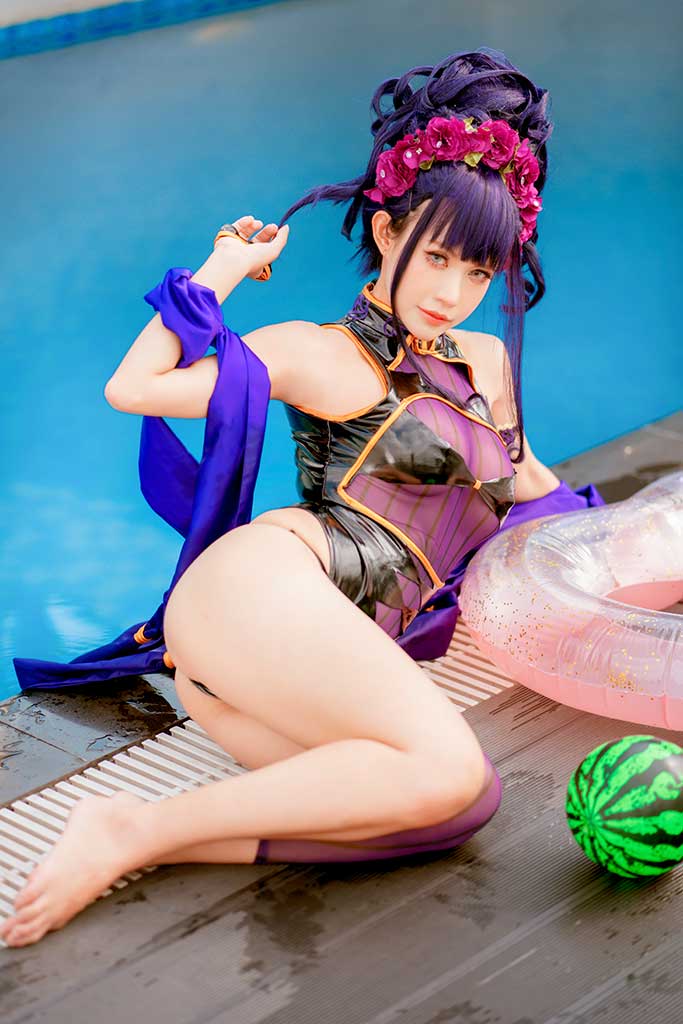 PingPing Fate紫式部cosplay黑比基尼缩略图1