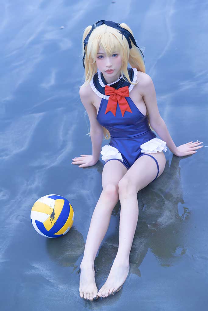 清水由乃 死或生Marie Rose（玛丽萝丝）cosplay蓝色连体泳衣缩略图2