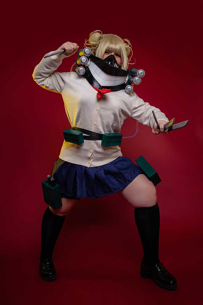 Uy Uy 我的英雄学院Himiko Toga（渡我被身子）cosplay黄发包子头水手服黑丝缩略图1