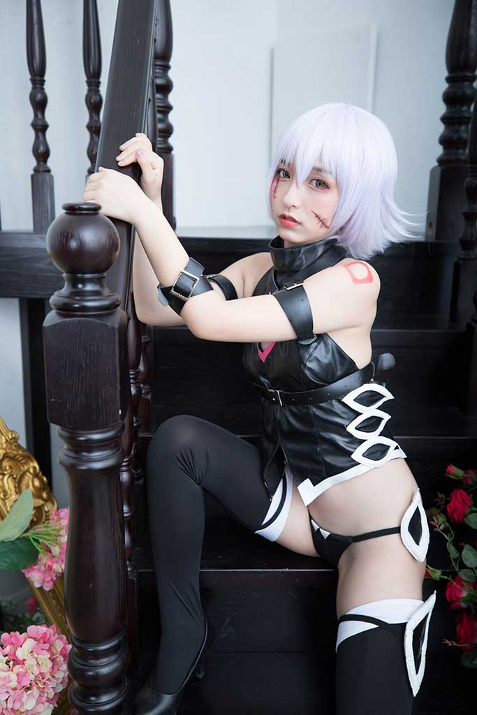 神楽坂真冬 Fate「Jack the Ripper（开膛手杰克）cosplay」原服装造型黑内衣 黑丝美腿美足缩略图2