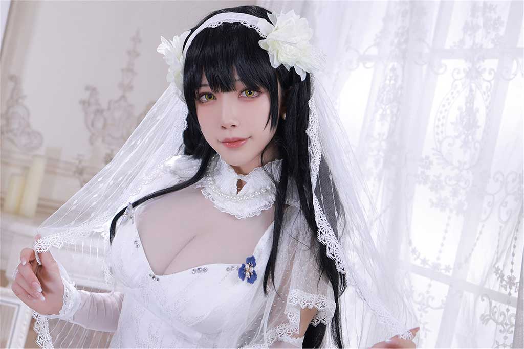 水淼Aqua 少女前线 95式cosplay白婚纱白丝白内衣缩略图1