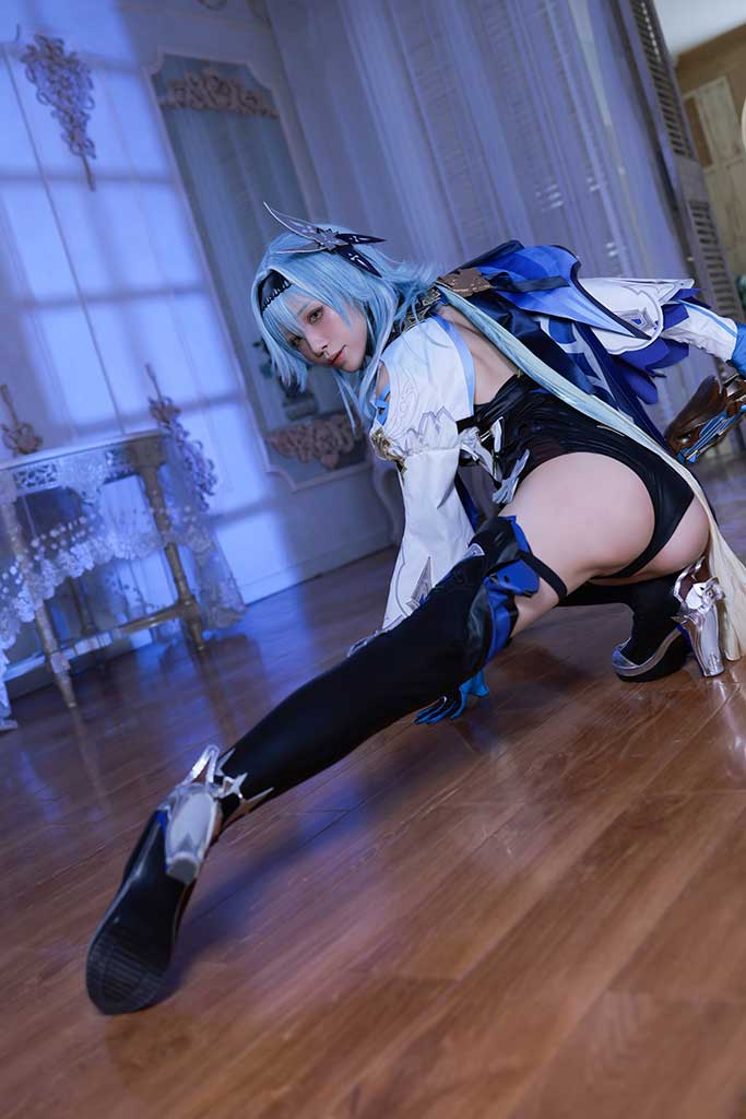 水淼Aqua 原神Eula（优菈）cosplay原造型内衣装黑丝2套合集缩略图2