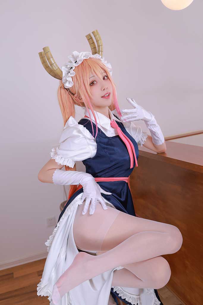 水淼Aqua 小林家的龙女仆「露科亚&托尔 cosplay」黑丝休闲装白丝女仆装内衣套装缩略图3